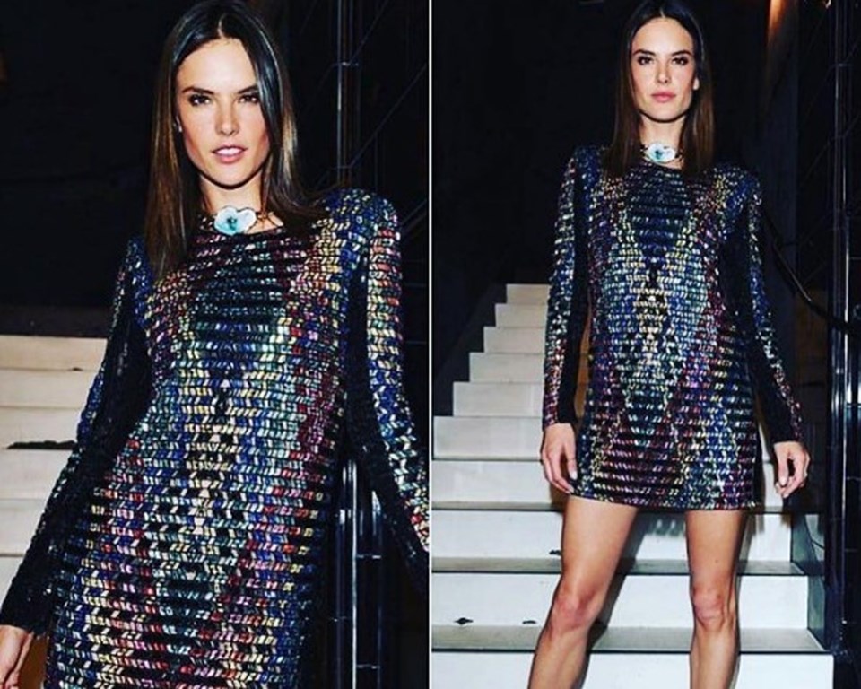 Defile sonrası partiye Balmain’in yeni koleksiyonuna ait Oliver Rousteing imzalı mini elbisesiyle katıldı.