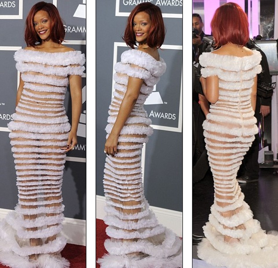 Kırmızı halıda da tüm gözler Rihanna'nın üzerindeydi.