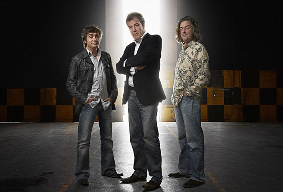 Top Gear sunucuları Richard Hammond, Jeremy Clarkson ve James May (soldan sağa)