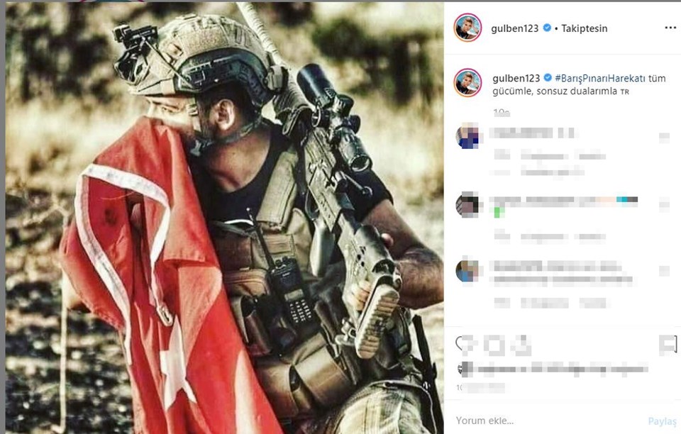 Instagram'da ünlüler, Ünlülerden Mehmetçik'e destek mesajları, Barış Pınarı Harekatı, Barış Pınarı Harekatı destek mesajları, ünlülerden Barış Pınarı Harekatı'na destek mesajları, TSK