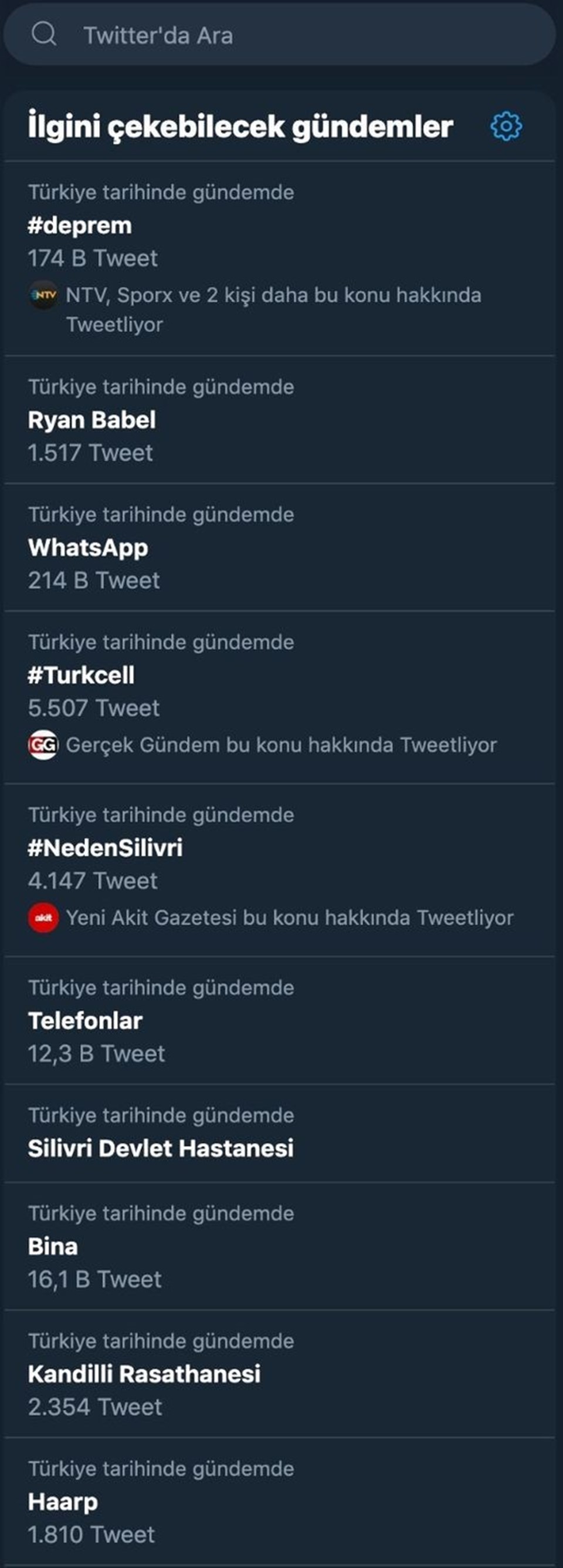 Dün meydana gelen deprem sonrası yaşanan iletişim sıkıntısı sosyal medyada geniş yer buldu. Kullanıcıların #WhatsApp, #Turkcell ve #Telefonlar hashtag’i ile yaptıkları paylaşımlar Twitter’ın en çok paylaşılan konularından oldu.  