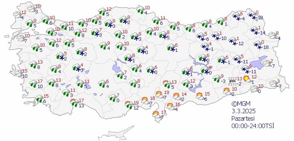Kar yağışı geri dönüyor! Meteoroloji il il uyardı - 3