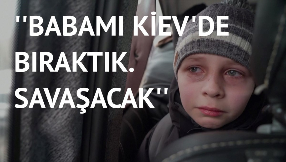 Babasından ayrılan Ukraynalı çocuğun gözyaşları