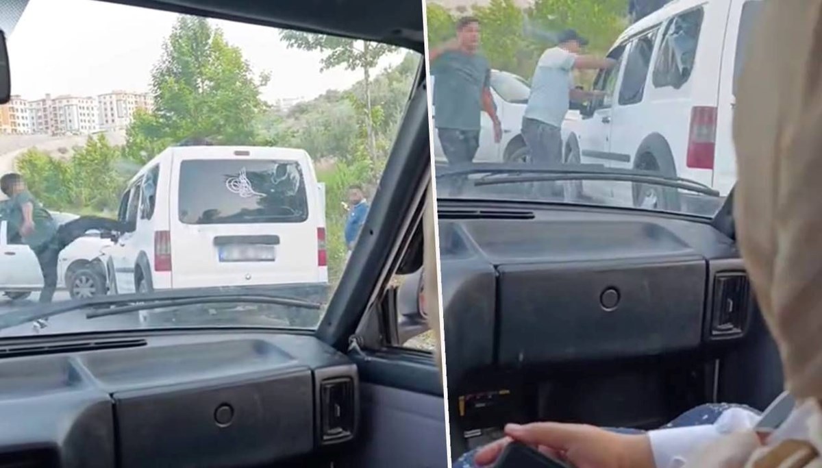 Kaza sonrası aracını parçaladılar