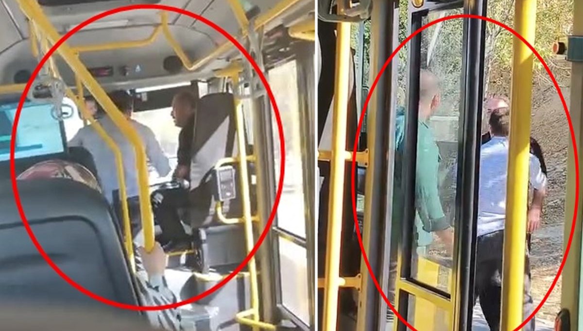 Minibüste durak kavgası kamerada Minibüste durak kavgası kamerada
