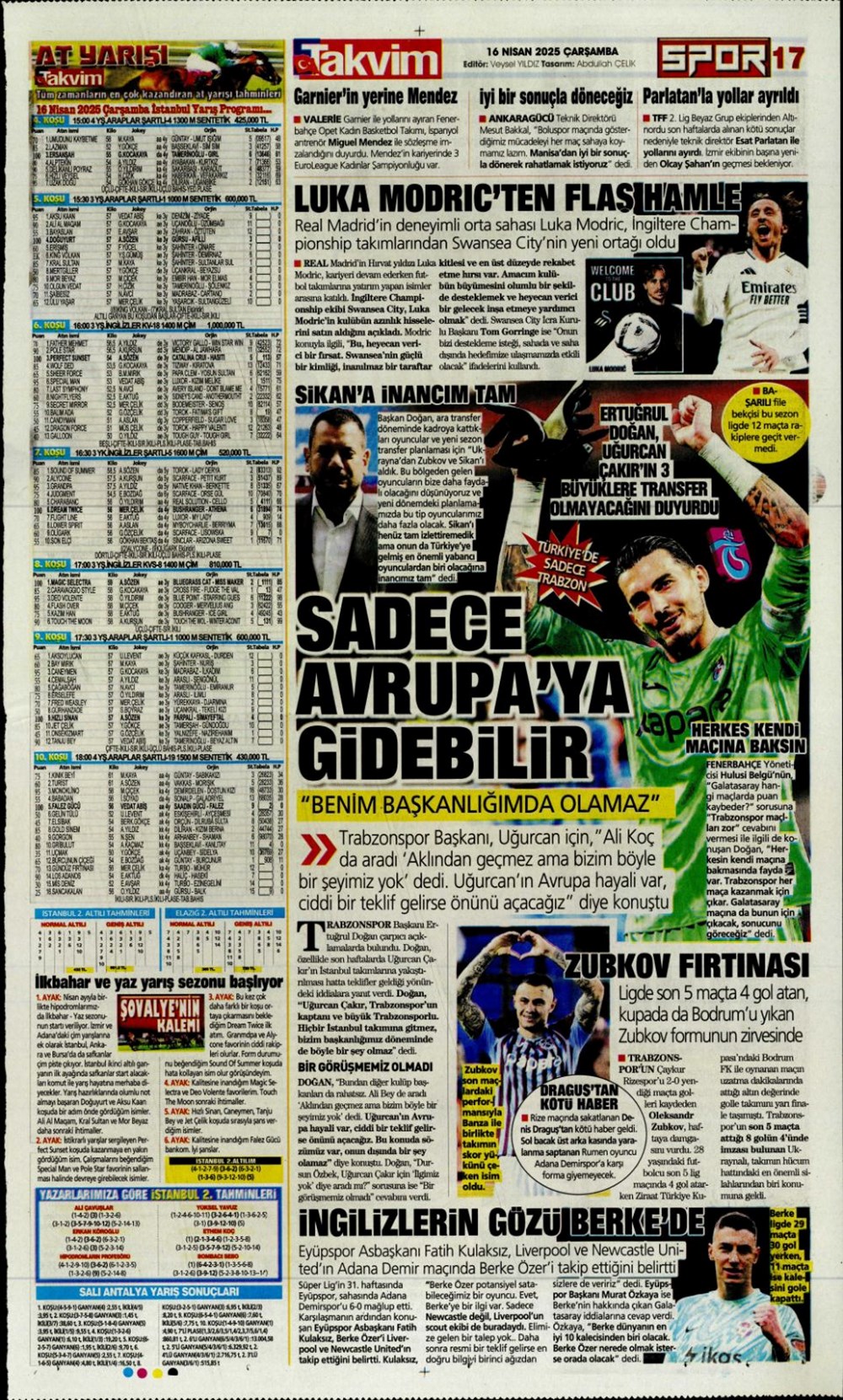 "Kim Min-Jae harekatı" (16 Nisan 2025 spor manşetleri) - 26