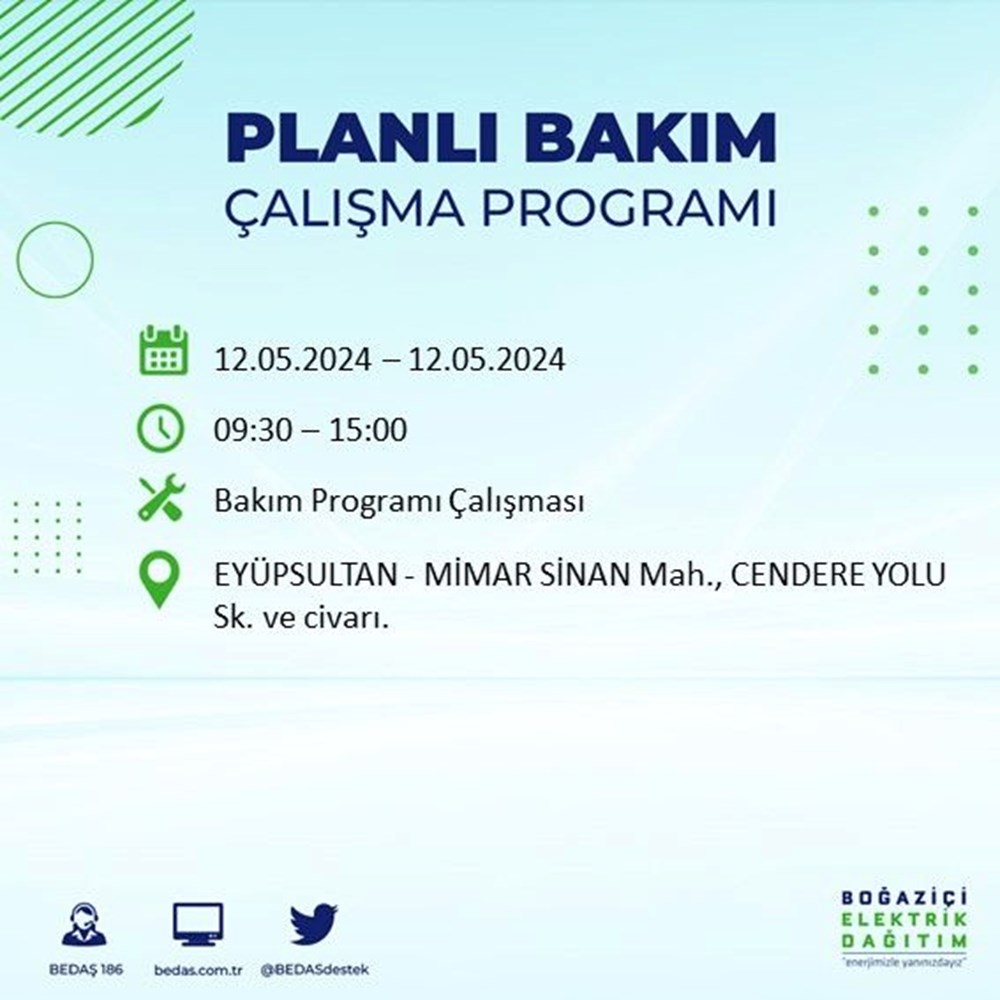 İstanbul'un 10 ilçesinde elektrik kesintisi: Elektrikler ne zaman gelecek? BEDAŞ kesinti programı - 8