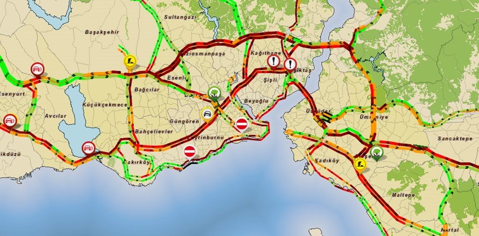 İstanbul'da trafik felç - 1
