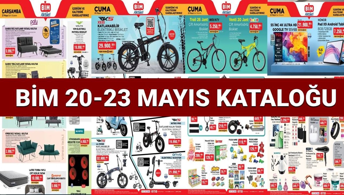BİM 20-23 مايو المحفظة الحالية: يتم بيع الأجهزة اللوحية والهواتف المحمولة والمعدات التلفزيونية والمطبخ والمقاعد والأسرة