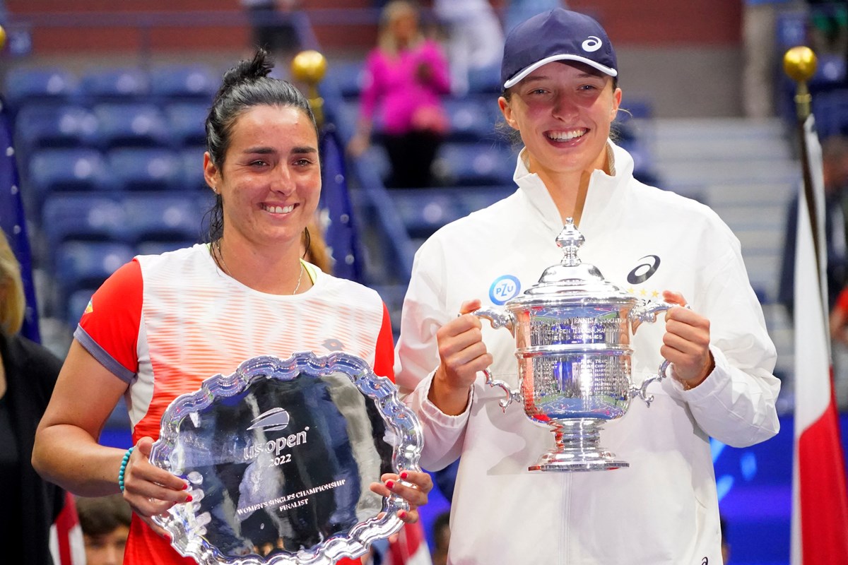 Jabeur ise (solda) ABD Tek Kadınlar finaline yükselen ilk Arap ve Afrika asıllı tenisçi olarak kayıtlara geçti.