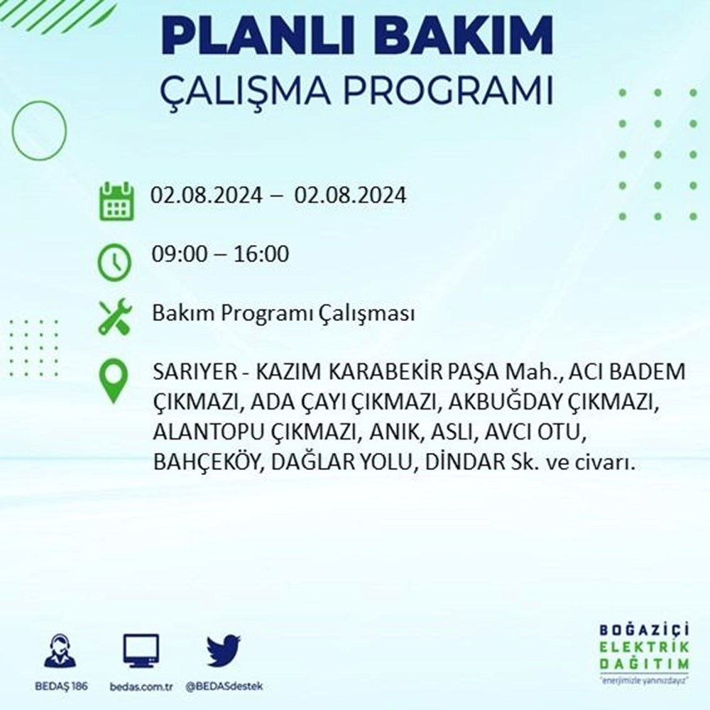 İstanbul'un 22 ilçesinde elektrik kesintisi: Elektrikler ne zaman gelecek? (2 Ağustos BEDAŞ kesinti programı) - 44