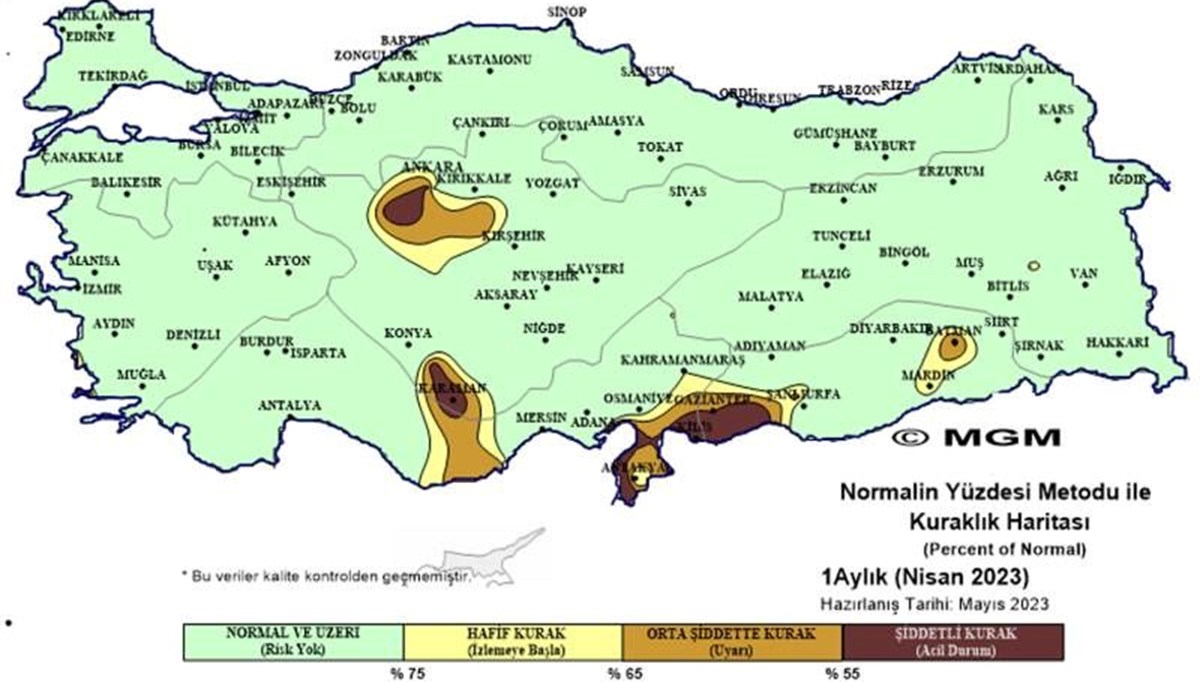 Yağışlar arttı, haritanın rengi değişti