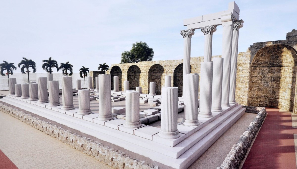Gece kulübü girişi yapılan Athena Tapınağı'ndaki restorasyonda sona yaklaşıldı Gece kulübü girişi yapılan Athena Tapınağı'ndaki restorasyonda sona yaklaşıldı