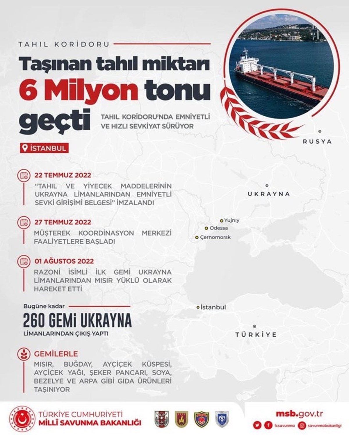 Tahıl koridoru anlaşması ie Ukrayna