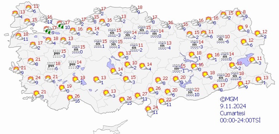 9-10 Kasım hava durumu tahminleri: Hafta sonu hava nasıl olacak? - 1