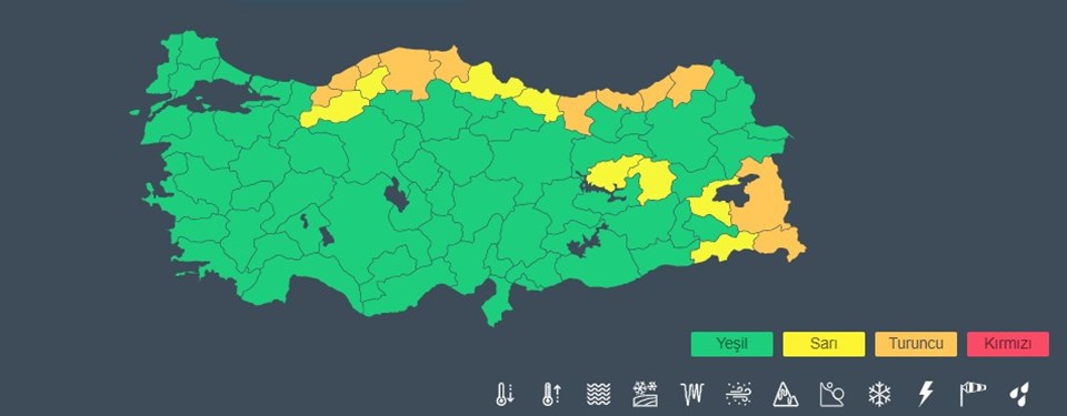 Meteorolojiden 19 il için sarı ve turuncu kodlu uyarı - 1