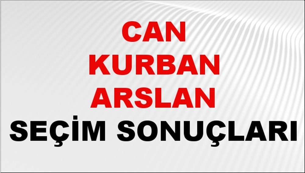 Can Kurban Arslan Seçim Sonuçları 2024 Canlı: 31 Mart 2024 Türkiye Can Kurban Arslan Yerel Seçim Sonucu ve İlçe İlçe YSK Oy Sonuçları Son Dakika - 1
