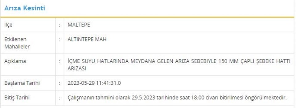 Sular ne zaman gelecek? İSKİ 29 Mayıs tarihli su kesintisi programı - 3