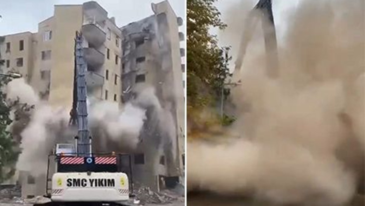 Diyarbakır'da 9 katlı bina yıkılırken çöktü Diyarbakır'da 9 katlı bina yıkılırken çöktü