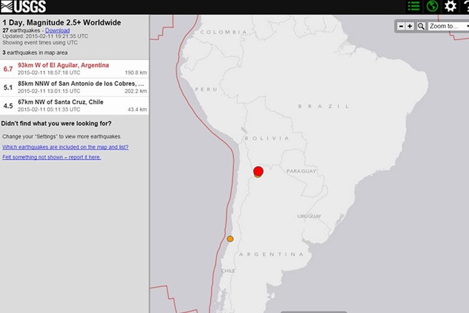 Şili-Arjantin sınırında deprem - 1