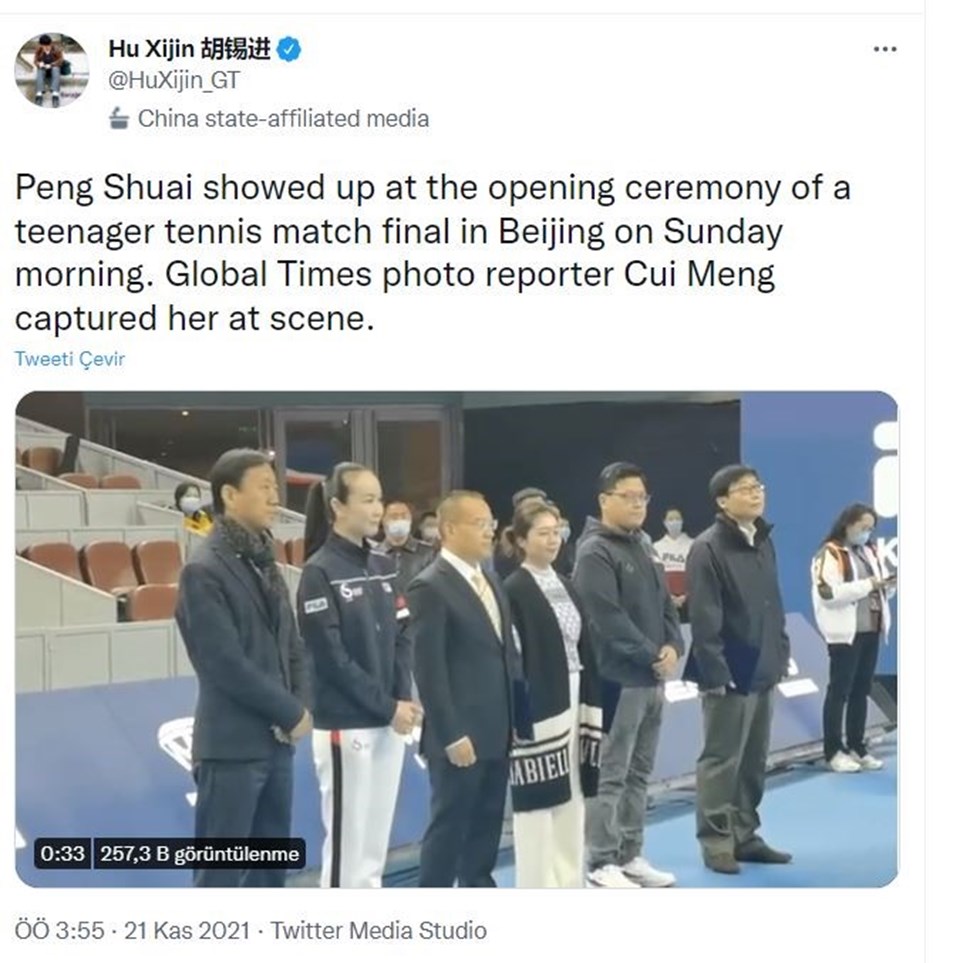 19 gündür haber alınamayan Çinli tenisçi, Pekin'de ortaya çıktı - 1