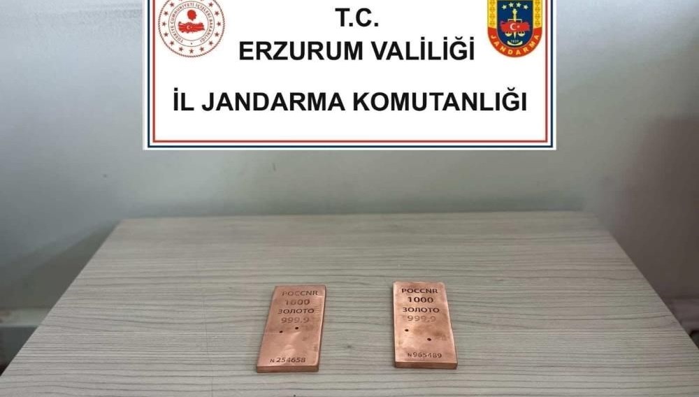 Erzurum'da sahte külçe altın ele geçirildi
