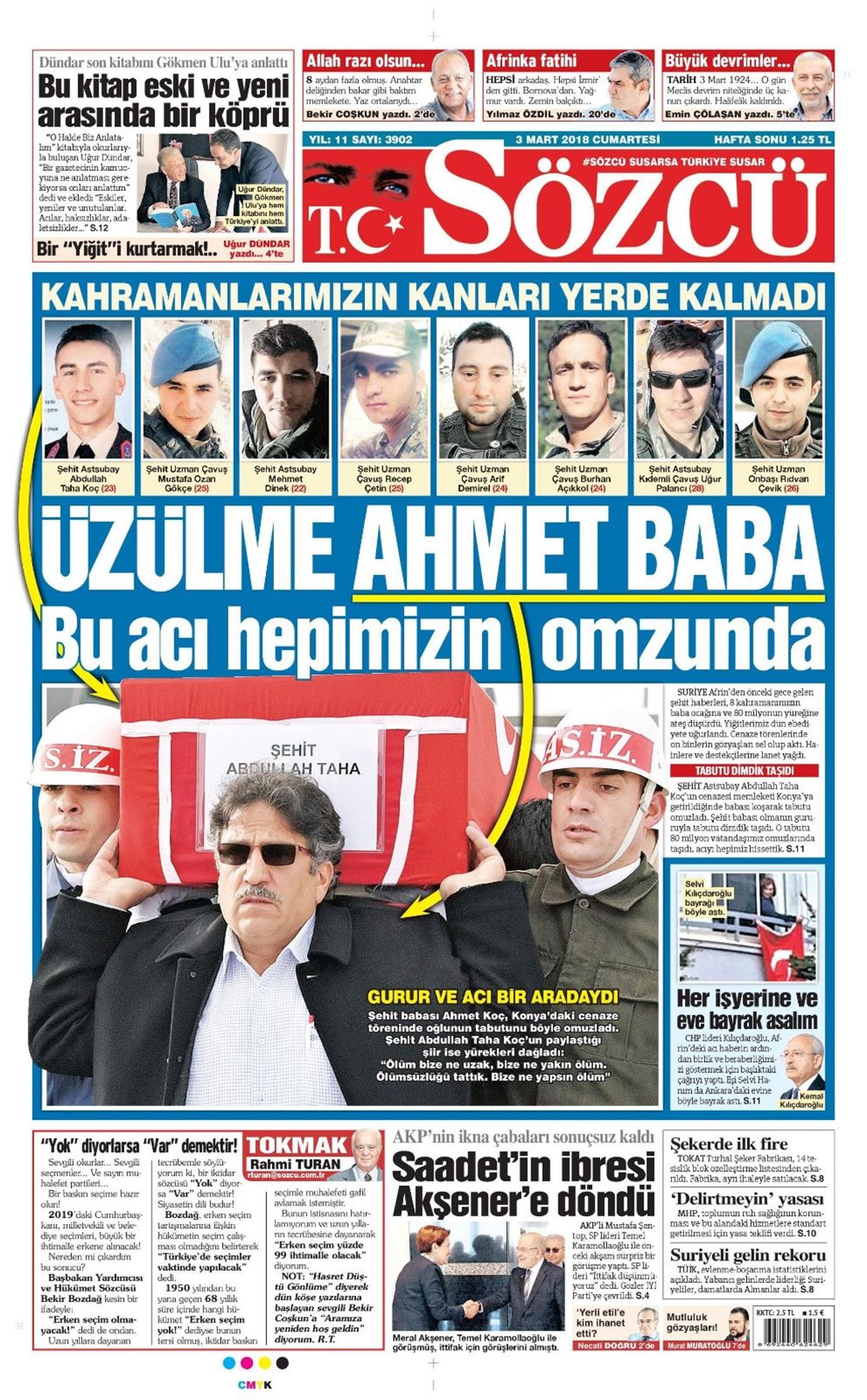 Günün gazete manşetleri - 3 Mart 2018 - 1
